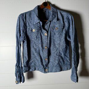 Dash Linen/Rayon Blend Light Jacket Denim Color Size XL
